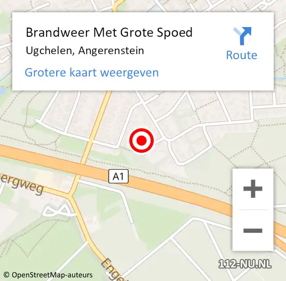 Locatie op kaart van de 112 melding: Brandweer Met Grote Spoed Naar Ugchelen, Angerenstein op 29 januari 2023 19:47