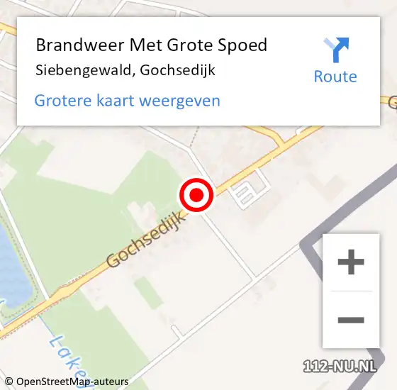 Locatie op kaart van de 112 melding: Brandweer Met Grote Spoed Naar Siebengewald, Gochsedijk op 29 januari 2023 19:52