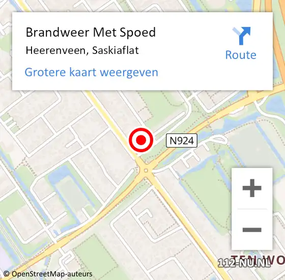 Locatie op kaart van de 112 melding: Brandweer Met Spoed Naar Heerenveen, Saskiaflat op 29 januari 2023 19:54