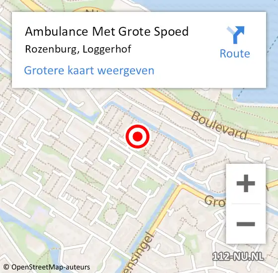 Locatie op kaart van de 112 melding: Ambulance Met Grote Spoed Naar Rozenburg, Loggerhof op 29 januari 2023 20:12