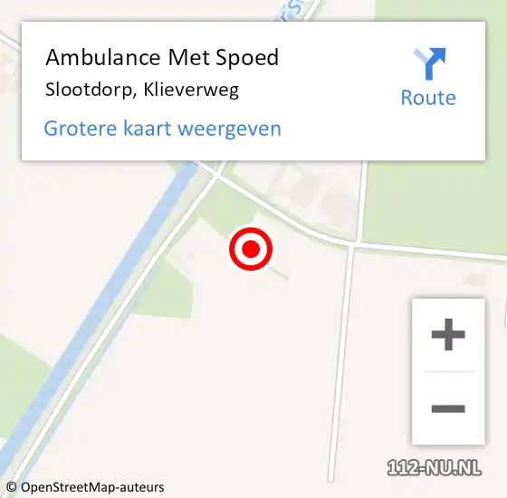 Locatie op kaart van de 112 melding: Ambulance Met Spoed Naar Slootdorp, Klieverweg op 29 januari 2023 22:01