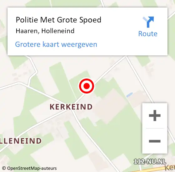 Locatie op kaart van de 112 melding: Politie Met Grote Spoed Naar Haaren, Holleneind op 29 januari 2023 23:24