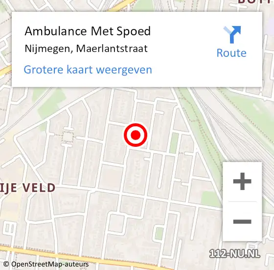 Locatie op kaart van de 112 melding: Ambulance Met Spoed Naar Nijmegen, Maerlantstraat op 29 januari 2023 23:48