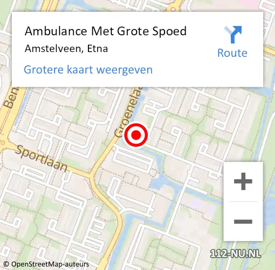 Locatie op kaart van de 112 melding: Ambulance Met Grote Spoed Naar Amstelveen, Etna op 30 januari 2023 00:54