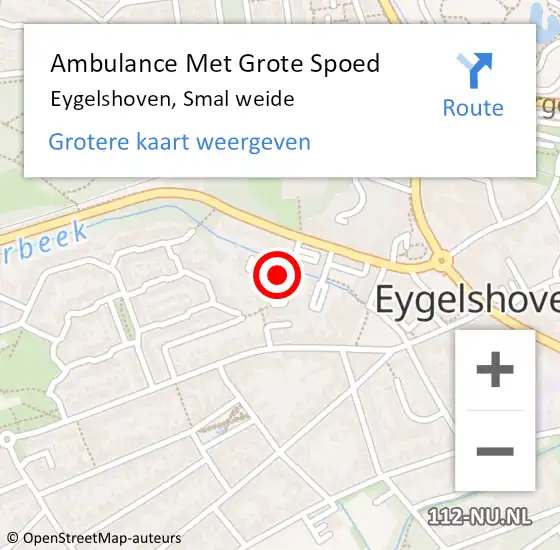 Locatie op kaart van de 112 melding: Ambulance Met Grote Spoed Naar Eygelshoven, Smal weide op 13 augustus 2014 21:19