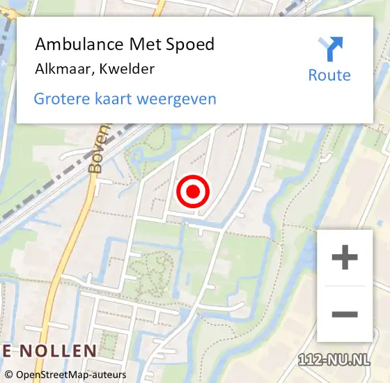 Locatie op kaart van de 112 melding: Ambulance Met Spoed Naar Alkmaar, Kwelder op 30 januari 2023 06:56