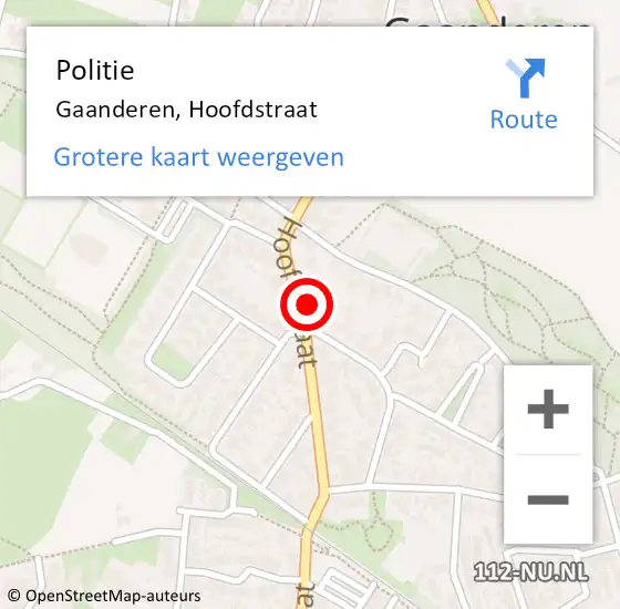 Locatie op kaart van de 112 melding: Politie Gaanderen, Hoofdstraat op 30 januari 2023 07:52