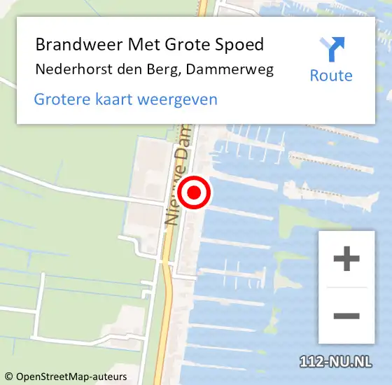 Locatie op kaart van de 112 melding: Brandweer Met Grote Spoed Naar Nederhorst den Berg, Dammerweg op 30 januari 2023 09:10