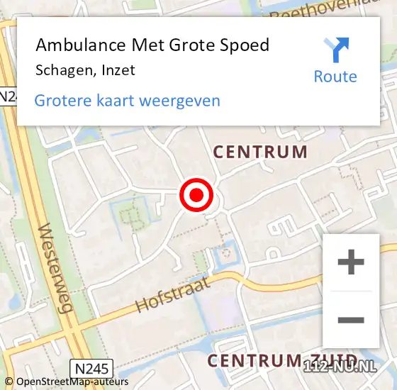 Locatie op kaart van de 112 melding: Ambulance Met Grote Spoed Naar Schagen, Inzet op 13 augustus 2014 22:19