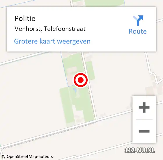 Locatie op kaart van de 112 melding: Politie Venhorst, Telefoonstraat op 30 januari 2023 11:01