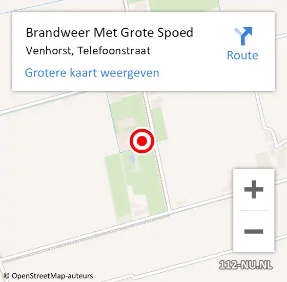 Locatie op kaart van de 112 melding: Brandweer Met Grote Spoed Naar Venhorst, Telefoonstraat op 30 januari 2023 11:01