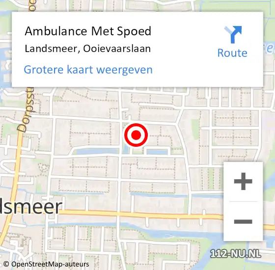 Locatie op kaart van de 112 melding: Ambulance Met Spoed Naar Landsmeer, Ooievaarslaan op 30 januari 2023 11:36