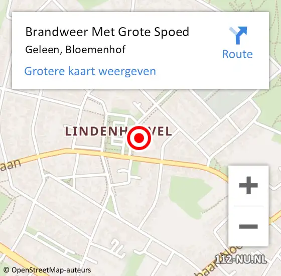 Locatie op kaart van de 112 melding: Brandweer Met Grote Spoed Naar Geleen, Bloemenhof op 30 januari 2023 11:42