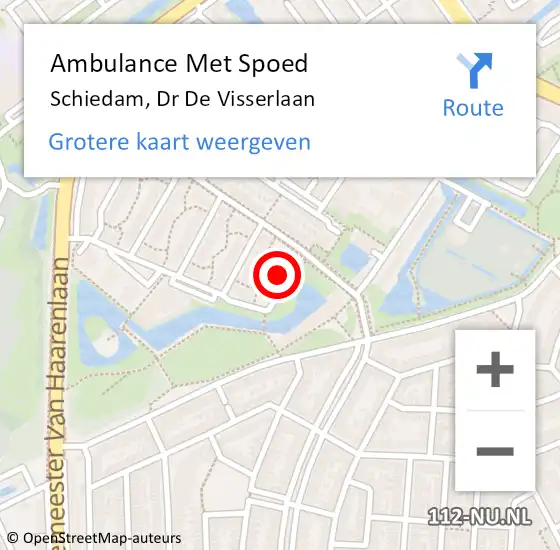 Locatie op kaart van de 112 melding: Ambulance Met Spoed Naar Schiedam, Dr De Visserlaan op 30 januari 2023 11:44