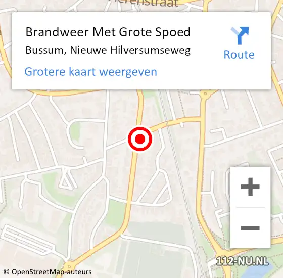 Locatie op kaart van de 112 melding: Brandweer Met Grote Spoed Naar Bussum, Nieuwe Hilversumseweg op 30 januari 2023 12:05