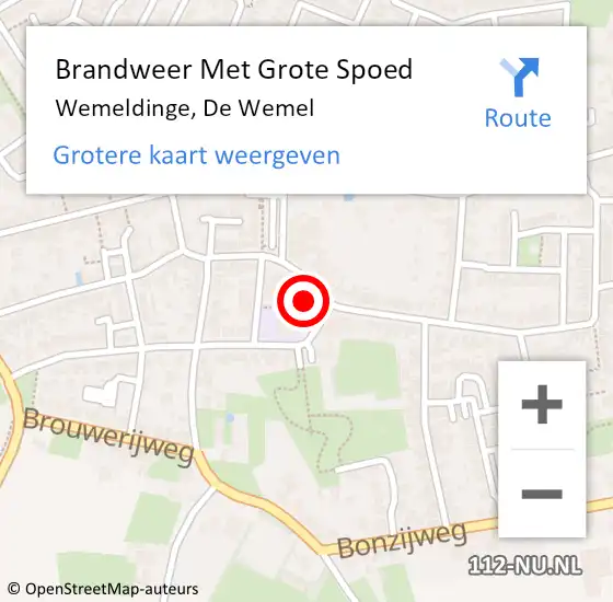 Locatie op kaart van de 112 melding: Brandweer Met Grote Spoed Naar Wemeldinge, De Wemel op 30 januari 2023 12:38