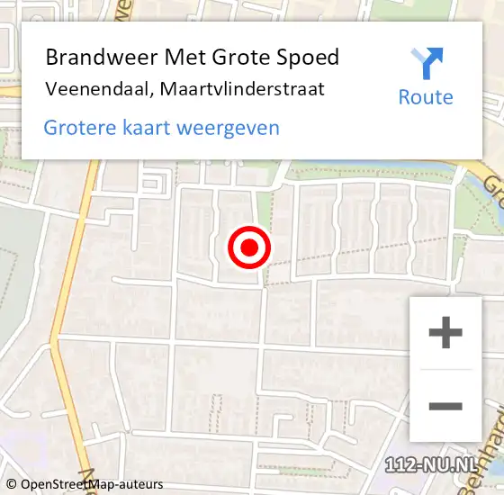 Locatie op kaart van de 112 melding: Brandweer Met Grote Spoed Naar Veenendaal, Maartvlinderstraat op 30 januari 2023 12:45