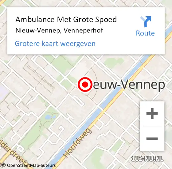 Locatie op kaart van de 112 melding: Ambulance Met Grote Spoed Naar Nieuw-Vennep, Venneperhof op 30 januari 2023 12:53