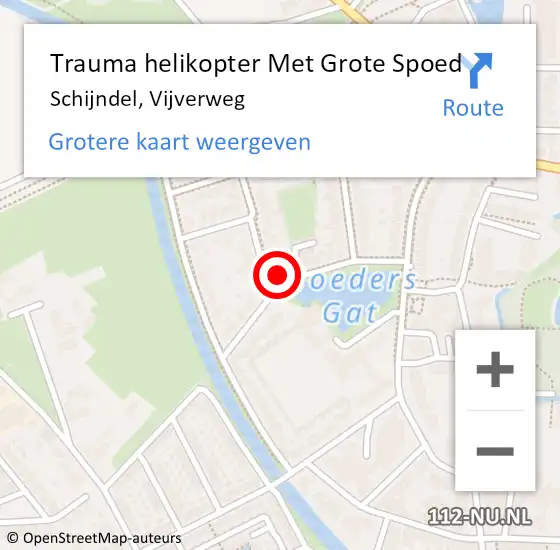 Locatie op kaart van de 112 melding: Trauma helikopter Met Grote Spoed Naar Schijndel, Vijverweg op 30 januari 2023 13:43