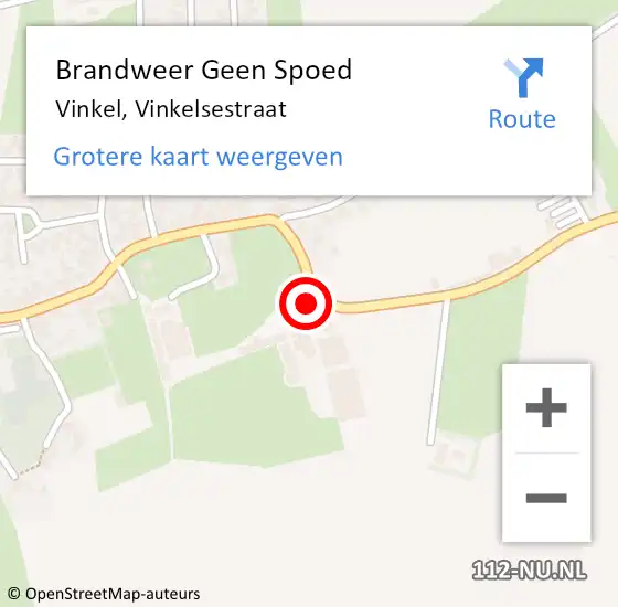 Locatie op kaart van de 112 melding: Brandweer Geen Spoed Naar Vinkel, Vinkelsestraat op 30 januari 2023 13:54