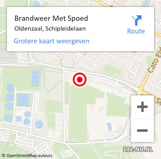 Locatie op kaart van de 112 melding: Brandweer Met Spoed Naar Oldenzaal, Schipleidelaan op 30 januari 2023 14:13