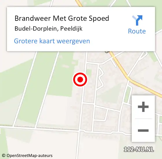 Locatie op kaart van de 112 melding: Brandweer Met Grote Spoed Naar Budel-Dorplein, Peeldijk op 30 januari 2023 14:26