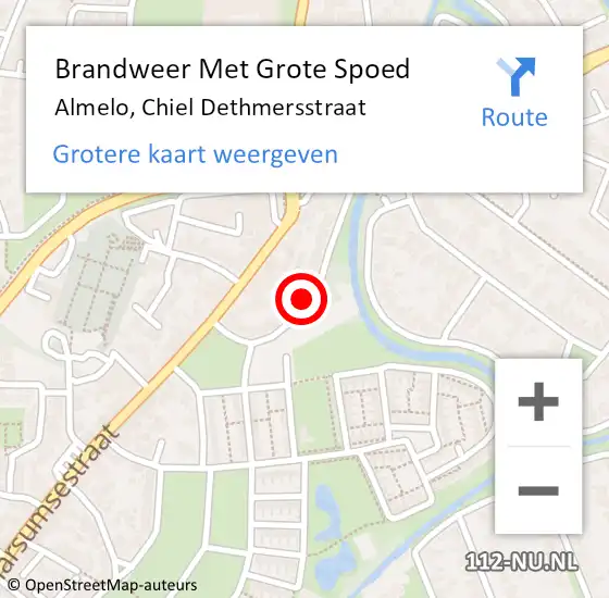 Locatie op kaart van de 112 melding: Brandweer Met Grote Spoed Naar Almelo, Chiel Dethmersstraat op 30 januari 2023 14:30