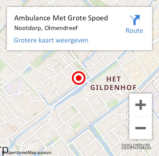 Locatie op kaart van de 112 melding: Ambulance Met Grote Spoed Naar Nootdorp, Olmendreef op 30 januari 2023 14:46