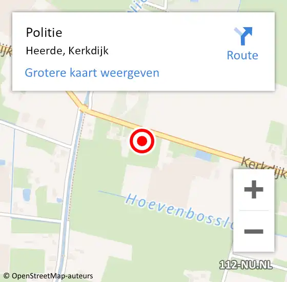 Locatie op kaart van de 112 melding: Politie Heerde, Kerkdijk op 30 januari 2023 14:47