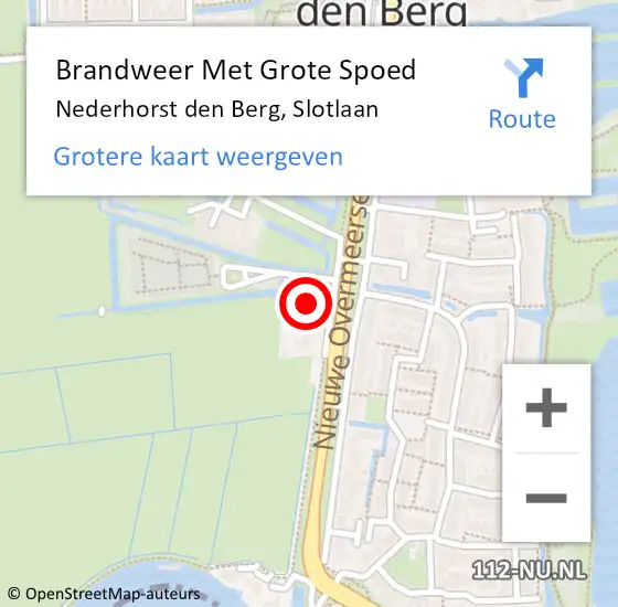 Locatie op kaart van de 112 melding: Brandweer Met Grote Spoed Naar Nederhorst den Berg, Slotlaan op 30 januari 2023 16:05