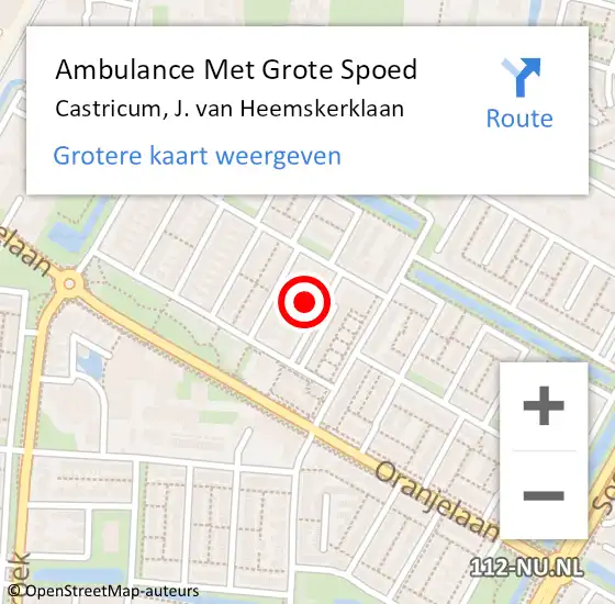 Locatie op kaart van de 112 melding: Ambulance Met Grote Spoed Naar Castricum, J. van Heemskerklaan op 30 januari 2023 16:18