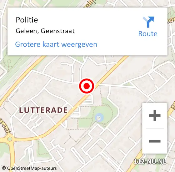 Locatie op kaart van de 112 melding: Politie Geleen, Geenstraat op 30 januari 2023 16:24