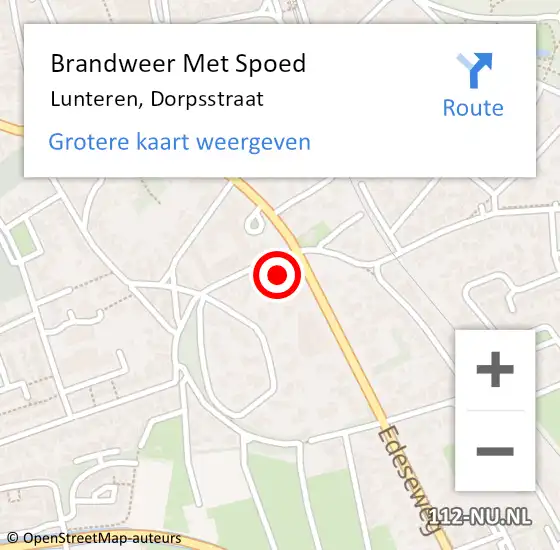 Locatie op kaart van de 112 melding: Brandweer Met Spoed Naar Lunteren, Dorpsstraat op 30 januari 2023 17:10
