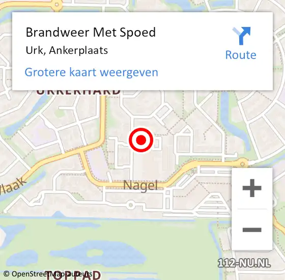 Locatie op kaart van de 112 melding: Brandweer Met Spoed Naar Urk, Ankerplaats op 30 januari 2023 19:03