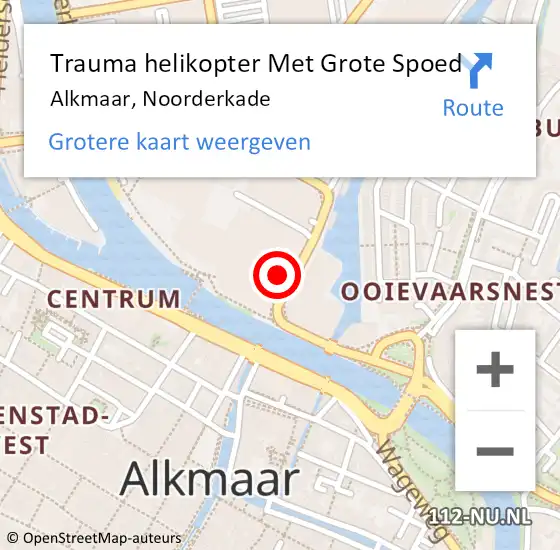 Locatie op kaart van de 112 melding: Trauma helikopter Met Grote Spoed Naar Alkmaar, Noorderkade op 30 januari 2023 19:24