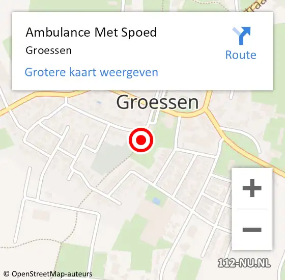 Locatie op kaart van de 112 melding: Ambulance Met Spoed Naar Groessen op 30 januari 2023 19:30