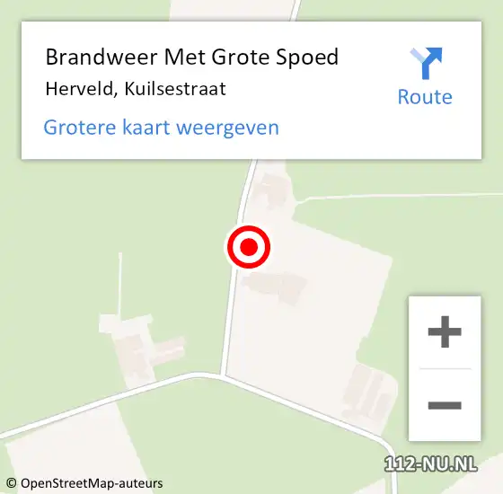 Locatie op kaart van de 112 melding: Brandweer Met Grote Spoed Naar Herveld, Kuilsestraat op 30 januari 2023 19:54