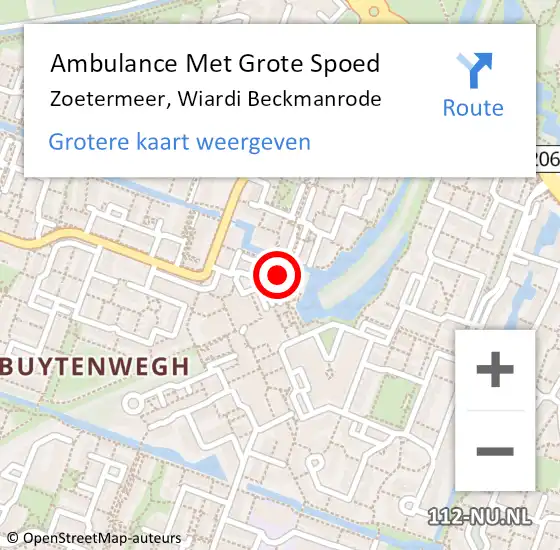 Locatie op kaart van de 112 melding: Ambulance Met Grote Spoed Naar Zoetermeer, Wiardi Beckmanrode op 30 januari 2023 19:55