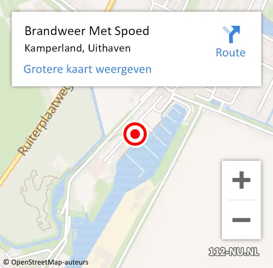 Locatie op kaart van de 112 melding: Brandweer Met Spoed Naar Kamperland, Uithaven op 30 januari 2023 20:05