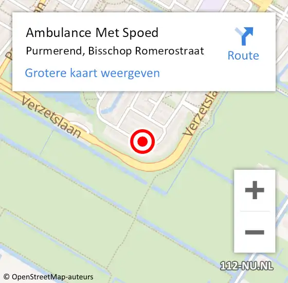 Locatie op kaart van de 112 melding: Ambulance Met Spoed Naar Purmerend, Bisschop Romerostraat op 30 januari 2023 20:18