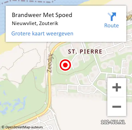 Locatie op kaart van de 112 melding: Brandweer Met Spoed Naar Nieuwvliet, Zouterik op 30 januari 2023 22:13