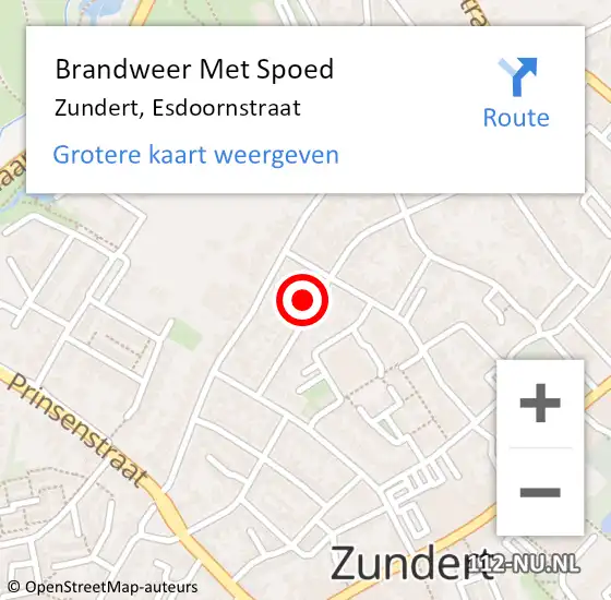 Locatie op kaart van de 112 melding: Brandweer Met Spoed Naar Zundert, Esdoornstraat op 30 januari 2023 23:07