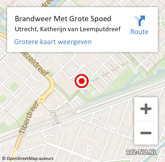 Locatie op kaart van de 112 melding: Brandweer Met Grote Spoed Naar Utrecht, Katherijn van Leemputdreef op 30 januari 2023 23:52