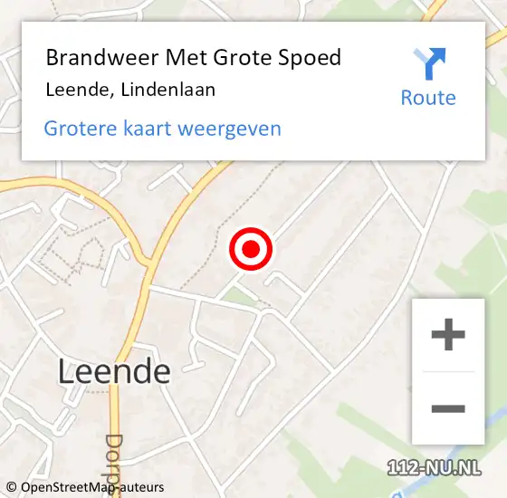 Locatie op kaart van de 112 melding: Brandweer Met Grote Spoed Naar Leende, Lindenlaan op 30 januari 2023 23:59