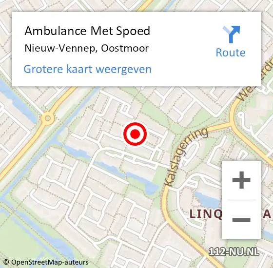 Locatie op kaart van de 112 melding: Ambulance Met Spoed Naar Nieuw-Vennep, Oostmoor op 31 januari 2023 03:28
