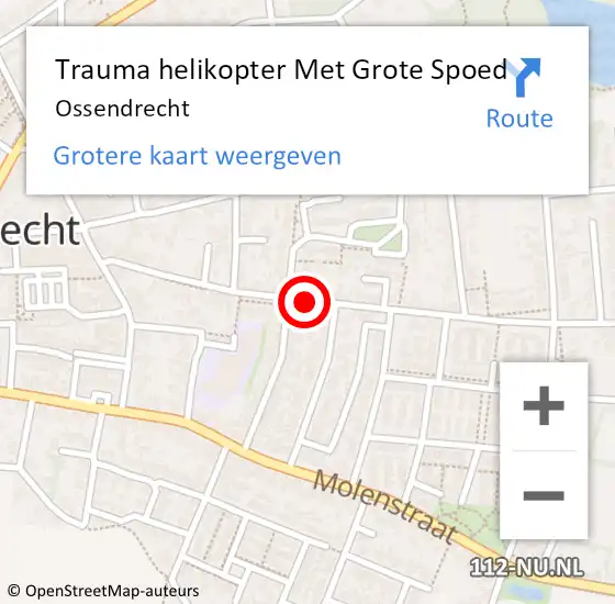 Locatie op kaart van de 112 melding: Trauma helikopter Met Grote Spoed Naar Ossendrecht op 31 januari 2023 08:36