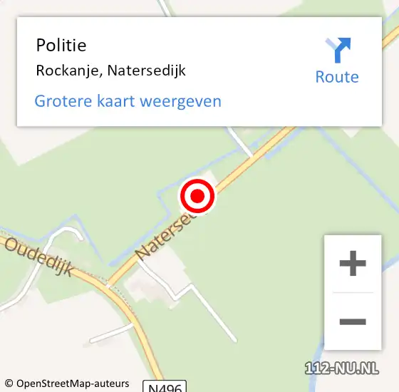 Locatie op kaart van de 112 melding: Politie Rockanje, Natersedijk op 31 januari 2023 09:56