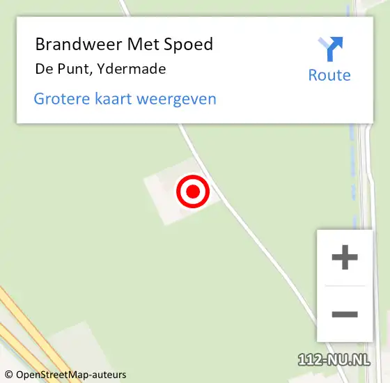 Locatie op kaart van de 112 melding: Brandweer Met Spoed Naar De Punt, Ydermade op 31 januari 2023 10:06