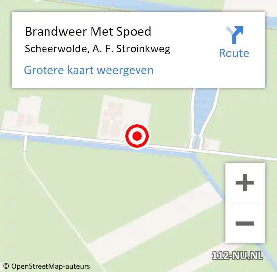 Locatie op kaart van de 112 melding: Brandweer Met Spoed Naar Scheerwolde, A. F. Stroinkweg op 31 januari 2023 10:35