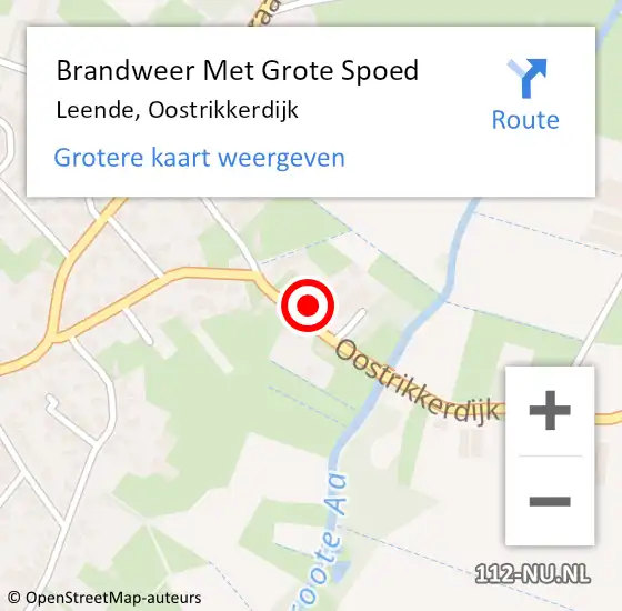 Locatie op kaart van de 112 melding: Brandweer Met Grote Spoed Naar Leende, Oostrikkerdijk op 31 januari 2023 10:52